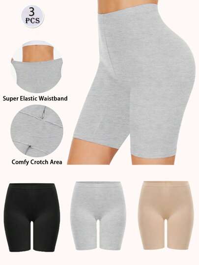 3条装女士拳击短裤，骑行短裤，亲肤内衣，防刮短裤，四季皆宜，圣诞节礼物