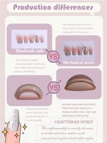 10 件 100% 手工按压指甲 高档美白新款葡萄紫中长款芭蕾风格美甲套装 半透明设计 3D 花朵仿真水滴金属蝴蝶结手绘斑点欧美风格全覆盖可拆卸和可重复使用指甲上的独特美甲风景派对和婚礼必备时尚配饰女孩礼物的首选美甲用品包括指甲锉和指甲胶