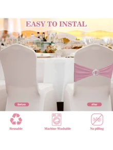 30/10/1 Pieces Of Spandex Elastic Chair With Bowknot For Wedding Reception - Universal Elastic Chair Cover Strap, Buckle Slider Suitable For Decorating Chair Waistband, Birthday Party, Wedding Party, On-Site Chair Backrest Decoration And Fixation For Banquets, Parties, Hotel Events Graduation Party Chair Decoration
