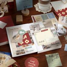 155pcs Stationery Gift Set For Notebook, Diary Materials Including Stickers, Washi Tape, Creative Retro Style Accessories,Back To School,School Supplies