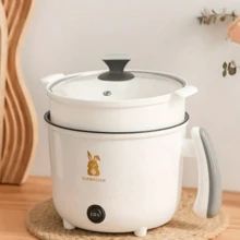 RAF Portable Electric Cooking Pot, Multi-Function Pot For 1-3 People, Steaming & Cooking, Non-Stick, Suitable For Boiling, Stewing, Steaming, Cooking Various Dishes Like Chicken, Pasta, Rice, Soup, Porridge, And Hot Pot - 美規A型插(110-127V) - 查看 5