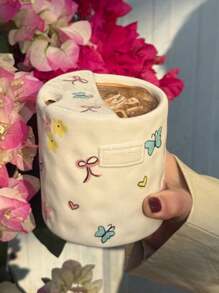 1pc/2pcs Ceramic Handgrip Coffee Mug, Asymmetrical Shaped Handmade Vintage Floral Design Ceramic Mugs, Suitable For Home, Restaurant, Cafe - Multipurpose, Heat Insulation, Suitable For Party And Gift Back To School - Multicolor - View 13