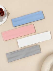 4pcs/Set Women's Versatile Super Absorbent Sweatband, Suitable For Sports Wear, Gym, Fitness, Running, Yoga, Daily Outfit Decoration