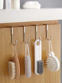 1个不锈钢粘性门钩，简易免钻孔门挂钩，适合家庭使用