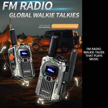 Rapid Radios Unlimited Range Global Walkie Talkie Nationwide 4G Ptt Two Way Radios With FM Radio, SOS Alarm Long Range  Radio For Group Communication, Family(2pcs With SIM Cards)