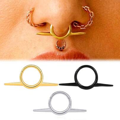 1 chiếc khuyên mũi tròn bằng thép không gỉ 316L, khuyên mũi tròn, khuyên tai bản lề, khuyên vành tai, khuyên vành tai xoắn ốc