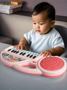 1pc Children's Educational Electronic Piano Toy With 13 Keys, Simulated Piano Musical Instrument Toy Portable Cartoon Kids' Music Piano, Suitable For Boys & Girls, Early Education Toy Gift Birthday Gifts