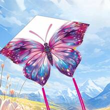 Rhinestone Butterfly Kite, New 3D Design! Product Has White Edge Options, Includes Both Hollow And Edged Versions Randomly Shipped. Starry Butterfly Kite, Creative Butterfly Kite, Crystal Butterfly Kite, Creative Holiday Gift, Outdoor Beach Park Entertainment Kite, High-Performance Outdoor Fun, Endless Family Entertainment, , Easy To Assemble. Thanksgiving & Christmas Special Offer! - Pink - View 1