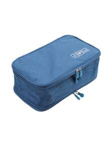 Travel Portable Storage Organizer Bag, Lightweight Oxford Fabric, Multifunctional Compact Packing Solution With Zipper Pouches For Underwear And Accessories, Hand Washable, With Black, Blue, Grey, Purple(Zipper Lining Color Random)
