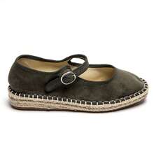 Mary Jane Espadrilles With Woven Platform Sole - Green - View 2