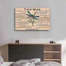 Framed   Dragonfly Canvas Wall Art With Inspirational Quotes – Motivational Home & Office Decor, Perfect Gift For Living Room, Bedroom, Or Kitchen , Motivational Wall Art - 裱框 - 查看 3