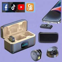 Microfone de lapela sem fio, vídeo ao vivo, redução de ruído magnético, estojo de carregamento Bluetooth BYZ F31