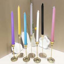 4 件装多色 10 英寸和 8 英寸条纹蜡烛棒，无烟无味，燃烧时间长，创意蜡烛，祈祷蜡烛，适用于家居装饰、节日、生日派对、婚礼、浪漫烛光晚餐、夏季蜡烛季、放松蜡烛、石蜡蜡烛、女性礼品蜡烛 - 彩色 - 查看 10