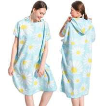 Toalha de Praia Multifuncional de Secagem Rápida e Livre de Areia, Poncho de Surf com Capuz Compacto para Adultos Homens e Mulheres, Roupa de Mergulho com Mangas Ajustáveis para Surf, Natação, Banho, Casamento, Decoração de Casa e Banheiro, Volta às Aulas