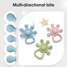 Baby Silicone Teething Toys, Infant Teether Toys With Multiple Teething Points, Teething Stick, Rattle - Multicolor - View 8