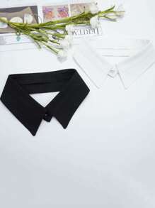 1pc Black & White Simple Classic Versatile Chiffon Detachable Collar For Dress For Christmas Decor - Chiffon False Collar - View 10