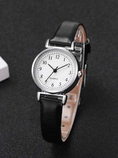 1pc Elegante able Digital Scale Dial Small Face Quartz Watch, Classic Compact College (Watch Box Not Included) view 5