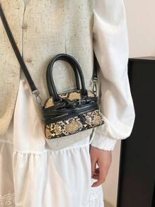 2025 新款欧美时尚蛇皮复古女士手提包和单肩包 - 彩色 - 查看 13