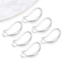 10pcs French Earring Hooks 18K Plated Earring Hooks, French Ear Wire Golden Fishhook Hoop Earrings Brass Earring Findings Component For DIY Jewelry Earring Making - Multicolor - View 10