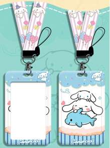 Sanrio 1 pièce Porte-carte de bus/d'identité de dessin animé Sanrio, étui pour carte d'étudiant de campus Sanrio, portefeuille de carte bancaire, couverture de protection pour carte d'accès au métro