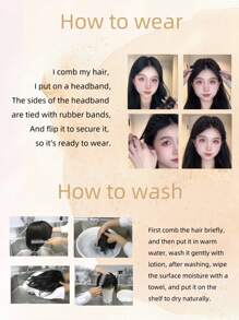 SHDanrtsey 1件装儿童编织假发发箍，一体式宽边编织发箍，扭辫假发一体式儿童编织发箍，鱼骨辫发夹，女孩高冠压力发箍