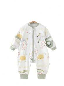 1.0 TOG 儿童双层针织分腿睡袋男女宝宝可拆卸袖可爱汽车印花睡袋连体睡衣 - 彩色 - 查看 11