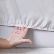 4-Piece King Size Sheet Set, Double Queen Size Percale, 200 Thread Count, 100% Plain Cotton, With Elastic, Soft Touch - 白色的 - 查看 2