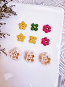 3pcs Spring Flower Stud Polymer Clay Cutters | Spring Clay Cutters | Flower Cutters For Earring Making | Clay Earring Cutters | Polymer Clay Tools |Polymer Clay Cutter For Jewelry Making | Jewelry Making Kits - 3pcs - View 2