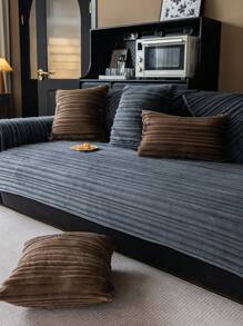 1 件豪华沙发垫套，现代简约时尚防尘防滑沙发座垫，可清洗，适用于卧室、办公室、客厅、L 型沙发、1/2/3/4 座套装 - 深灰色 - 查看 5