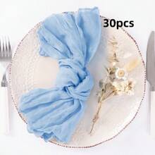 6/12/18/24/30pcs Set Balinese Sheer Coffee Color Napkins, 19.7 X 19.7 Inch Square Romantic Boho Style Transparent Napkins For Gift, Decoration, Vintage Bridal Shower, Birthday Party, Holiday Table Centerpiece (Multi-Color Options)