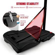 Display4top Adjustable Portable Basketball Stand Hoop Net Backboard System (179-209cm) - 黑色 - 查看 4