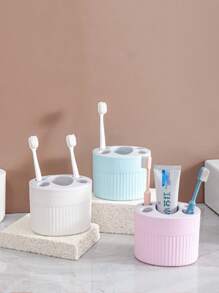 1件家用浴室牙刷牙膏架收纳架电动牙刷收纳盒套装情侣免钻牙刷座返校 - 彩色 - 查看 6