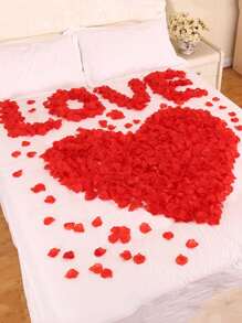 2000pcs Non-Woven Stacked Simulation Rose Petals, Wedding Decoration, Valentine's Day Celebration, Suitable For Couple DIY Handmade Date Decor