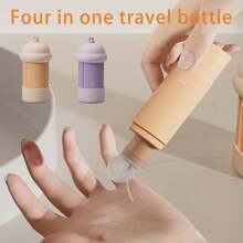 60ML Four In One Travel Split Bottle Set Silicone Wash And Care Split Bottle Squeeze Lotion Shampoo Shower Gel Portable Fall Proof Set - Multicolor - View 2