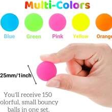 100 个有趣的弹力球，25 毫米橡胶混合超级弹力球，散装混合高弹力球，多色派对礼物，适合游戏、生日 - 彩色 - 查看 3