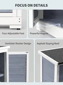 6ft X 4ft Outdoor Wooden Tool Shed, Outdoor Wooden Storage Cabinets With Removable Shelves, Weatherproof, Wooden Garden Shed With Locking Door For Yard Tool Storage Large Capacity Tool Shed To Accommodate Different Garden Tools - Grey - View 10