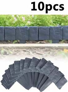 10/20/30pcs Plastic Garden Landscape Edging Decorative Border Fencing, Interlocking Lawn Lawn Stakes Home Yard Lawn Flower Bed Plant Decor