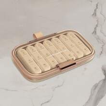 1pc 7 Days Portable Pill Box Weekly Pill Box Travel Medicine Storage Pill Case Drug Container Tablet Dispenser Plastic Independent Lattice