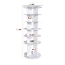 Rotating Shoe Rack Tower, 7-Tier/6-Tier Spinning Shoe Rack, Free Standing 360° Revolving Shoe Organizer, High Bottom Design Shoe Tower Spinning Storage Lazy Susany, Fits 28/24 Pairs Of Shoes