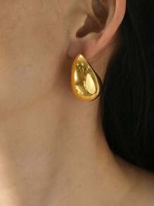 1pair 925 Sterling Silver Water Drop Shaped Women's Stud Earrings, Fashionable And Versatile Jewelry Gift For Women