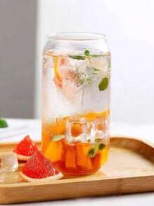1pc 550ml Or 400ml Clear Straw Bottle, Modern Glass Coffee Cup For Home, Office - Clear - View 6