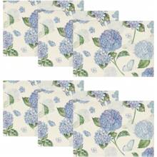 1-Piece, 4-Piece, 6-Piece Fresh Purple Floral Spring Series Placemats, 30 * 45cm Asymmetric, Animal, Plant Pattern Table Decoration, Spring Holiday Tablecloth Table Mat, Coaster Suitable For Family Parties, Kitchen Decoration, Restaurant, Company Gatherings
