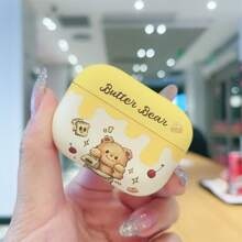 Cute Butter Bear Design Silicone Protective Case Compatible With Apple 4, Pro 2, 3, Pro, Gen 2/Gen 3, Wireless Earphone Accessories
