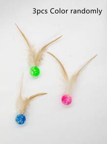 Interactive Cat Feather Ball Toys - 2025 New Elastic Bouncy Balls For Indoor Cats, Kitten Rolling Exercise Toys With Silicone Feathers, Fun Cat Toy For Play & Exercise - Multicolor - View 12