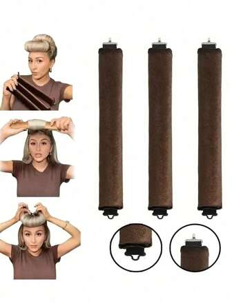 3pcs Women Heatless Hair Curlers, No Damage Sleeping Hair Wave Roller Curling Tools, Suitable For Daily Use