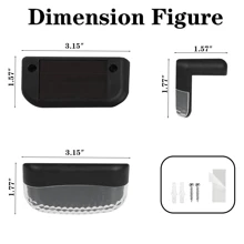 2 件太阳能楼梯甲板栏杆灯、泳池灯、2 个 LED 楼梯灯、户外防水 LED、3.15 * 1.57 * 1.77 英寸、黑色、暖白、白色、彩色、路径、灯、适用于露台、楼梯、花园小径、台阶和栏杆 - 黑色 - 查看 10