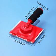 1 件乳胶漆刷，带可拆卸伸缩杆和 5 英寸手柄，带黑色护套，干净利落的油漆边缘滚筒刷工具，适用于家庭房间墙壁天花板 - 紅色 - 查看 2