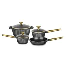 Concept Gold Line Cookware Set Injected Aluminum 4 Pieces In Black MTA - 1212 - màu đen - Xem 2