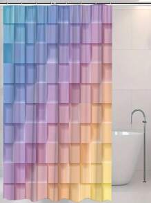 1pc, Deep Blue Geometric Pattern Printed, Plant Element Waterproof Shower Curtain Tapestry Wall Decor Curtain, With 12 Hooks Waterproof Polyester Fabric Shower Curtain, Bathroom Tub Divider, Modern Home Bathroom Decor, Waterproof Polyester Fabric, Machine Washable, Eyelet Top, Unlined Woven Shower Curtain, Suitable For Hotel Apartment Bathroom Decor, Home Decor Bathroom Accessory, Great As Gift, 35inX70in, 47inX70in, 59inX70in, 70inX70in