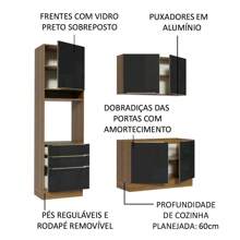 Madesa Gabinete Cocina Integral Compacta 180cm Lux Color Marrón/Negro 01 - Marrón y negro - Ver 4